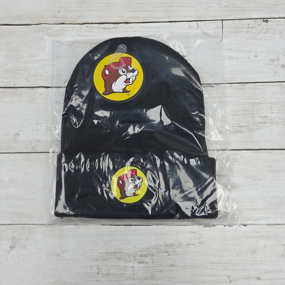 Buc-ee's Black Cuffed Beanie Adult Size Bucees Beaver Logo